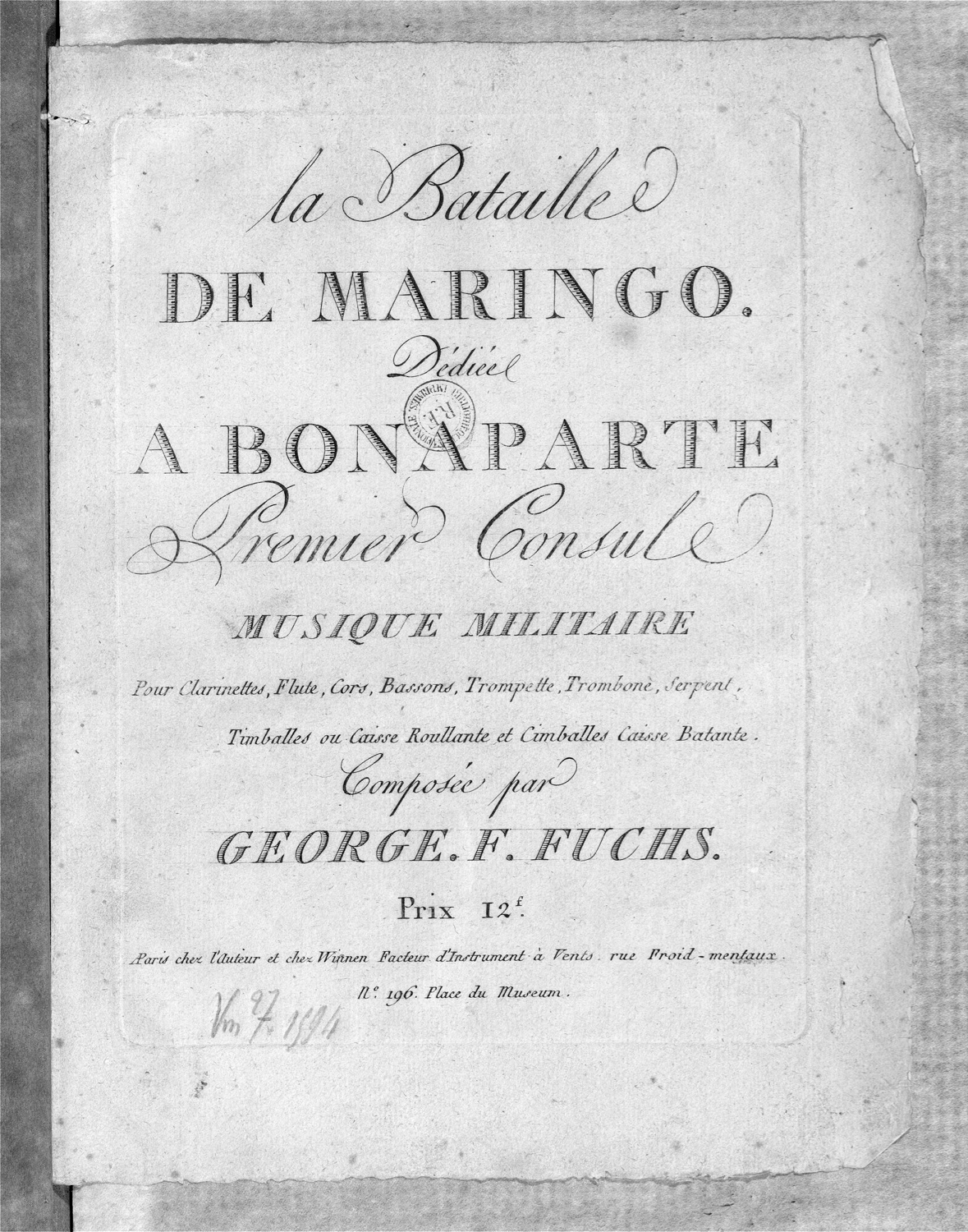 Battle of Marengo title page by Georg Fuchs